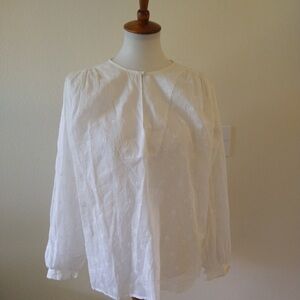 Mes Demoiselles Paris Women’s Cotton Blouse White Size 0 Embroidered Top